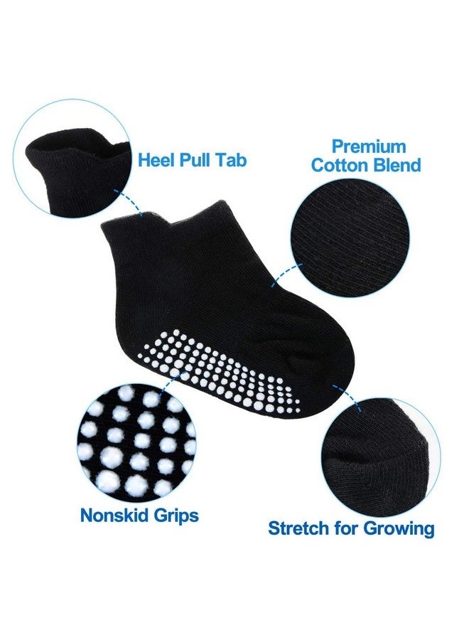 بيوينتي 6 أزواج من جوارب الكاحل للأطفال غير القابلة للانزلاق - قابلة للتنفس ومنخفضة الارتفاع مع قاعدة مضادة للانزلاق للأولاد والبنات (المقاس: من 1 إلى 3 سنوات) - Image 2