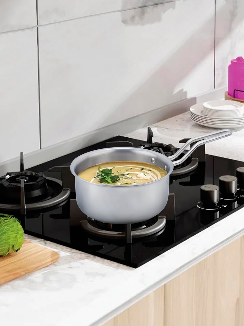 Home Pro Home-Pro Triply Stainless Steel Sauce Pan 16cm Diameter Without lid 1.5L Capacity (Triply, Induction Bottom) - Image 3