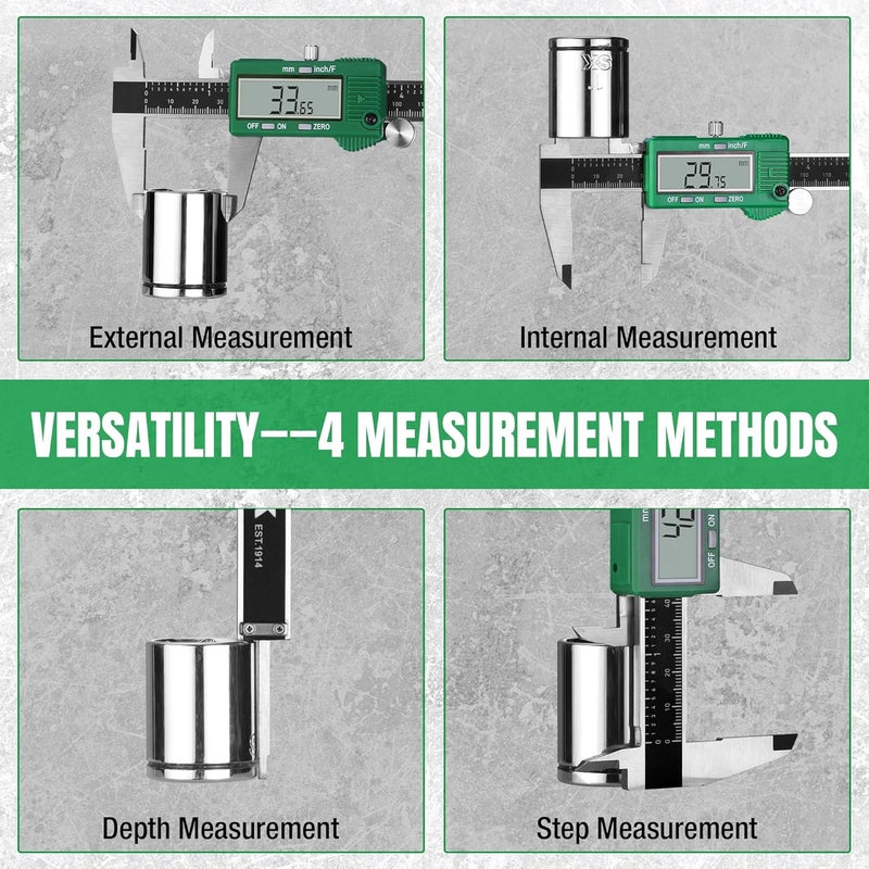 SK 6-Inch/150 mm Digital Calipers, Vernier Caliper with Large LCD Screen, Caliper Measuring Tool with Auto-Off Feature, Inch/Millimeter/Fraction Conversion, ±0.001"/0.03 mm Accuracy - Image 5