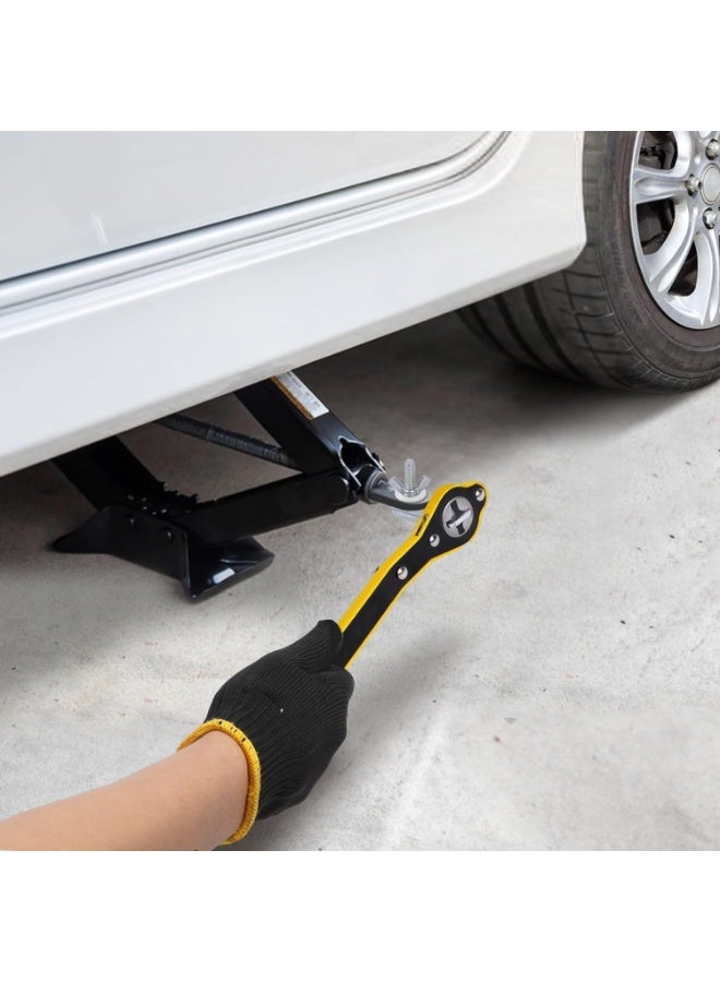 Universal 360° Swivel Labor-Saving Jack Ratchet Wrench - Auto Speed Handle Tool for Scissor Jacks - Forward & Reversal Knob Design - Heavy-Duty Tire Lug Handle Wheel Wrench - Image 2