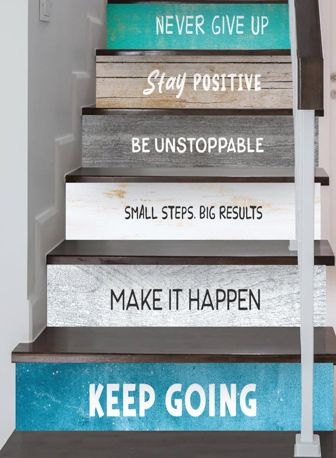 WALPLUS Peel and Stick Stair Riser Decals - 15 Strips 39" x 7.1" Motivational Quotes Stickers - Easy Installation Covers Wallpaper for Home Decor - Image 3