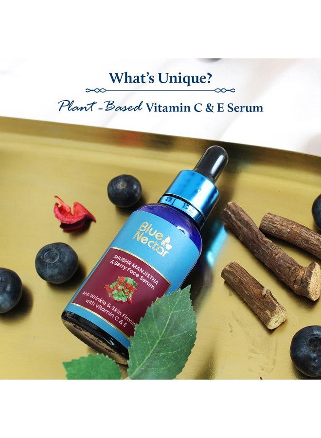 Blue Nectar Manjistha Vitamin C Face Serum For Anti Wrinkle & Skin Firming | Advanced Anti Aging Formula With Power Of Vit C & E | Face Serum For Glowing Skin With Radiant Berries (13 Herbs 30 Ml) - Image 2