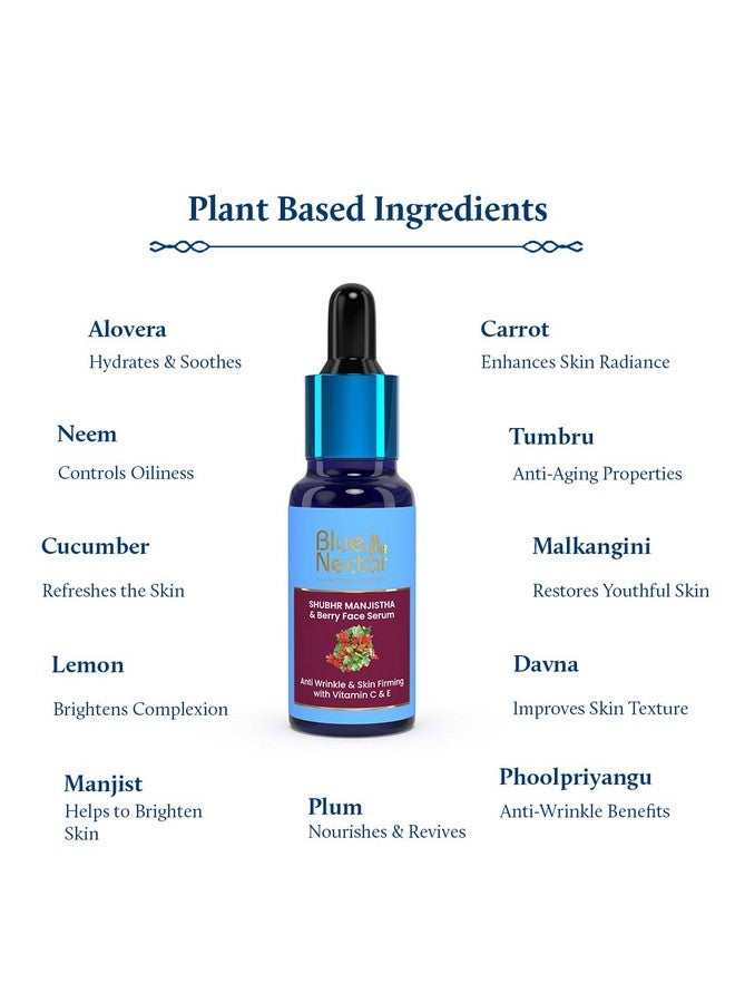 Blue Nectar Manjistha Vitamin C Face Serum For Anti Wrinkle & Skin Firming | Advanced Anti Aging Formula With Power Of Vit C & E | Face Serum For Glowing Skin With Radiant Berries (13 Herbs 30 Ml) - Image 5