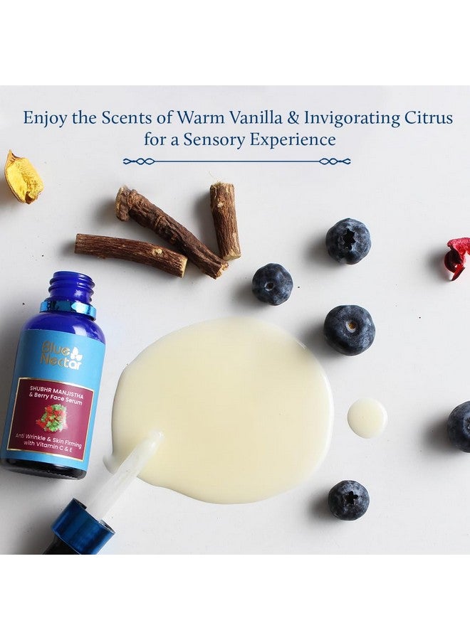 Blue Nectar Manjistha Vitamin C Face Serum For Anti Wrinkle & Skin Firming | Advanced Anti Aging Formula With Power Of Vit C & E | Face Serum For Glowing Skin With Radiant Berries (13 Herbs 30 Ml) - Image 4