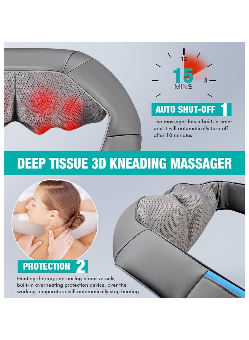 إسكدنيا Neck Shoulder Back Massager, Electric Deep Tissue 3D Kneading Massage Pillow for Lower Back, Calf, Legs, Full Body Muscle Relaxation - Image 3
