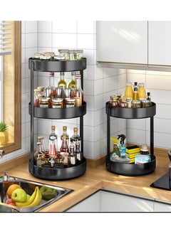 VUCATIN Spice Rack Organizer Seasoning Storage Organizer for Cabinet Kitchen Organization Metal Turntable Spice Holder for Kitchen Pantry Storage Cupboard Table (2 Layers)  - Image 2