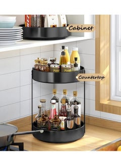 VUCATIN Spice Rack Organizer Seasoning Storage Organizer for Cabinet Kitchen Organization Metal Turntable Spice Holder for Kitchen Pantry Storage Cupboard Table (2 Layers)  - Image 4