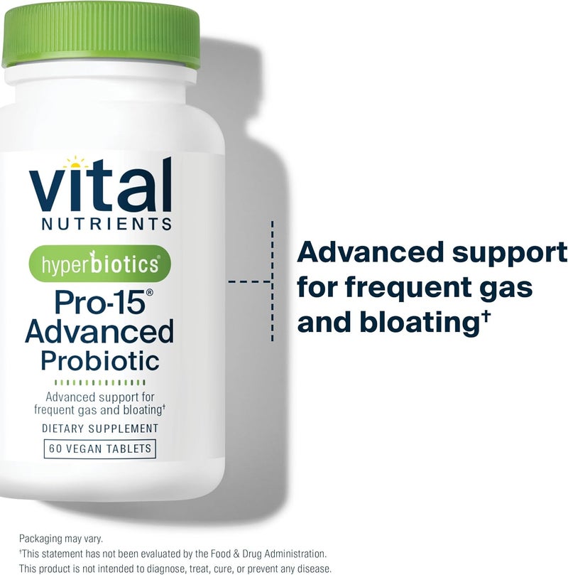 Hyperbiotics Vital Nutrients Pro15 Advanced Probiotics for Women and Men  15 Strains  Kiwifruit  Clinically Studied Daily Probiotics for Digestive Health Gas  Bloating  60 Vegan Tablets - Image 4