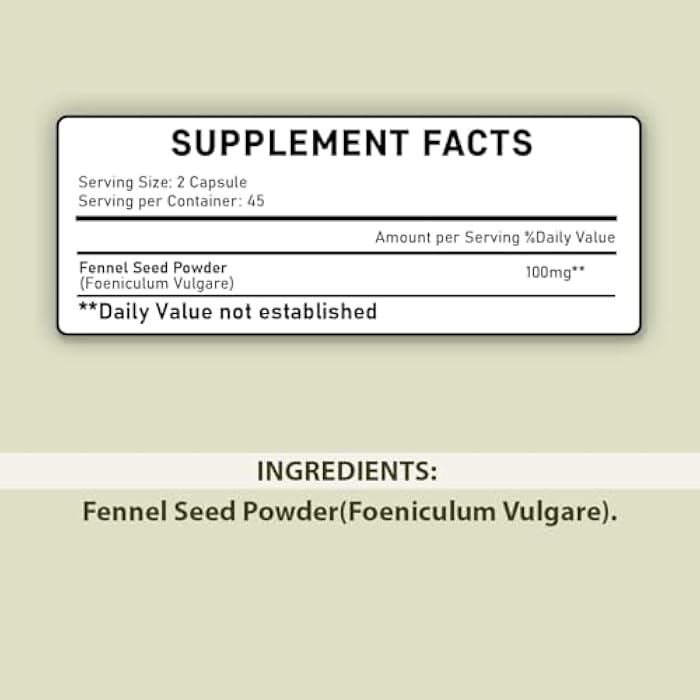 minature Fennel Seed Tablets by mi Nature | 90 Tablets, 1000 mg | 45 Days Supply | Foeniculum vulgare| - Image 2