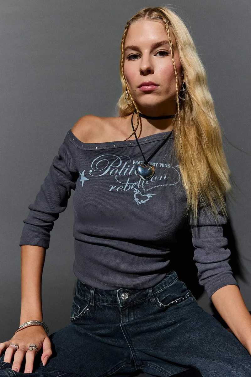 Defacto Fitted Open Shoulder Ribbed Camisole T-Shirt