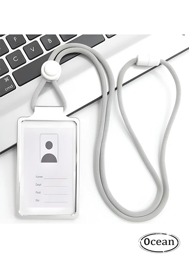 Ocean ID Card Holder Business Card Office Card Holder Photocard Holder Aluminum Alloy (Grey)  - Image 1