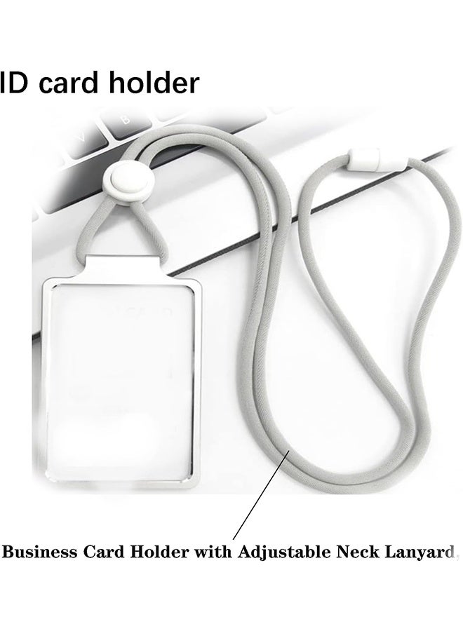 Ocean ID Card Holder Business Card Office Card Holder Photocard Holder Aluminum Alloy (Grey)  - Image 2
