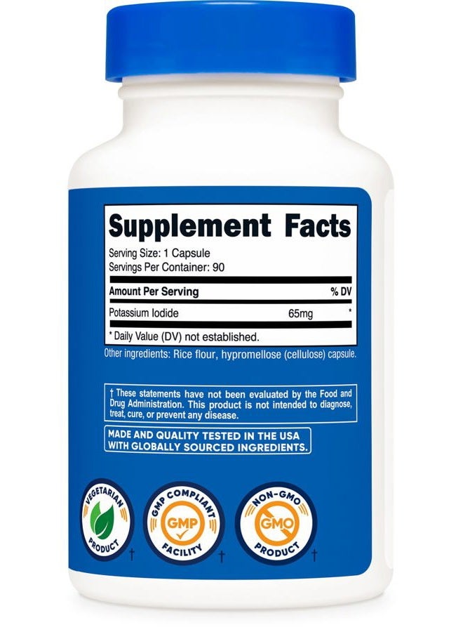 Nutricost Potassium Iodide (KI), 90 Capsules, 65mg Potassium Iodide Per Serving, Vegetarian, Non-GMO & Gluten Free - Image 5
