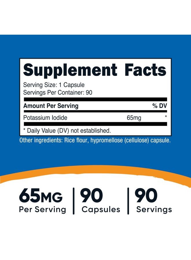 Nutricost Potassium Iodide (KI), 90 Capsules, 65mg Potassium Iodide Per Serving, Vegetarian, Non-GMO & Gluten Free - Image 2