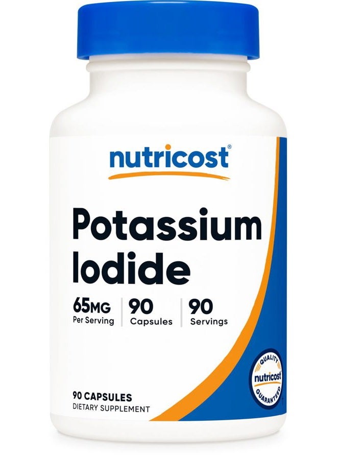 Nutricost Potassium Iodide (KI), 90 Capsules, 65mg Potassium Iodide Per Serving, Vegetarian, Non-GMO & Gluten Free - Image 1