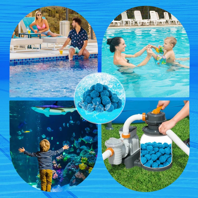 Askyli 3.1 lbs Pool Filter Balls for Sand Filter, Reusable Pool Sand Filter Balls, Efficient Blue Filter Media Balls, Suitable for All Sand Filter System (Equals 100lbs Pool Filter Sand) - Image 5