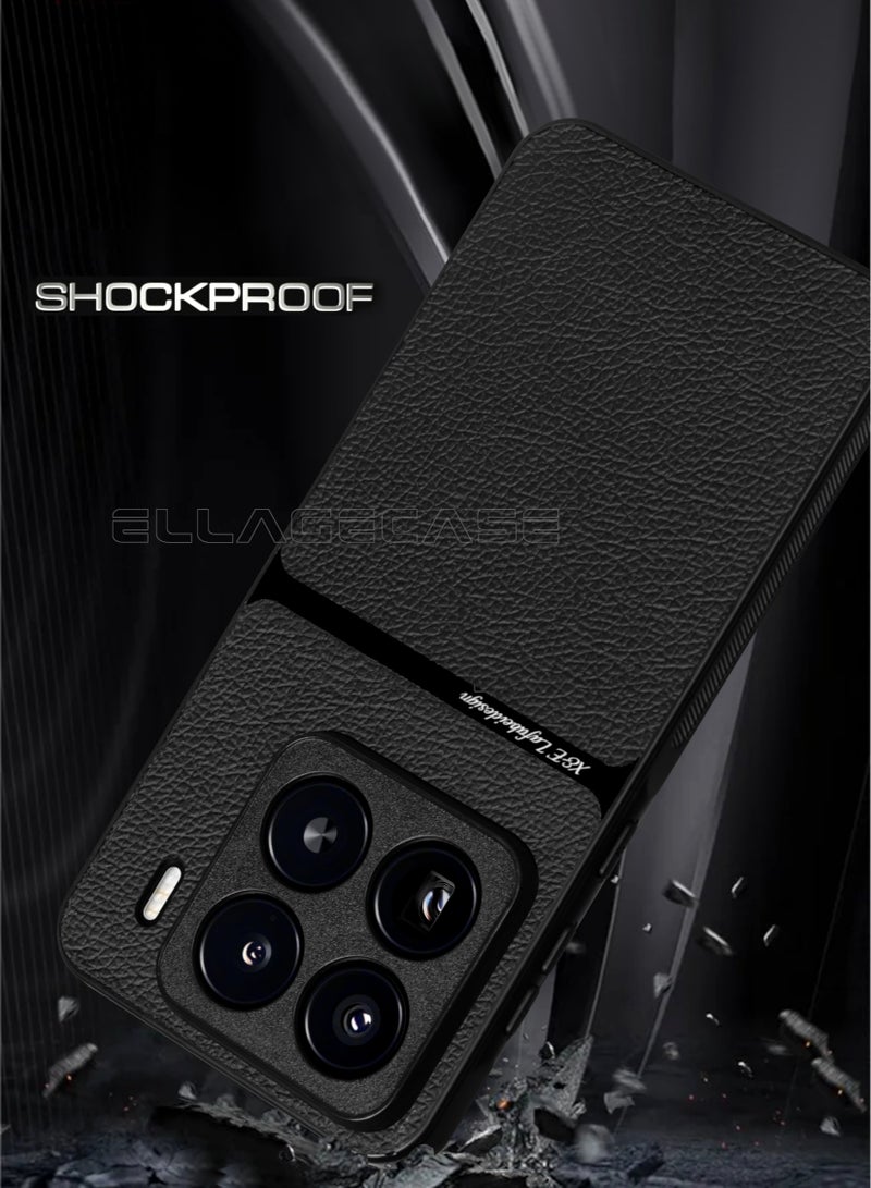 ELLAGECASE حافظة درجة الأعمال لهاتف Xiaomi 15 Pro، رقيقة جداً، مع لوحة مغناطيسية مدمجة، شحن لاسلكي، مقاومة للصدمات، حماية كاملة لعدسة الكاميرا - Image 2