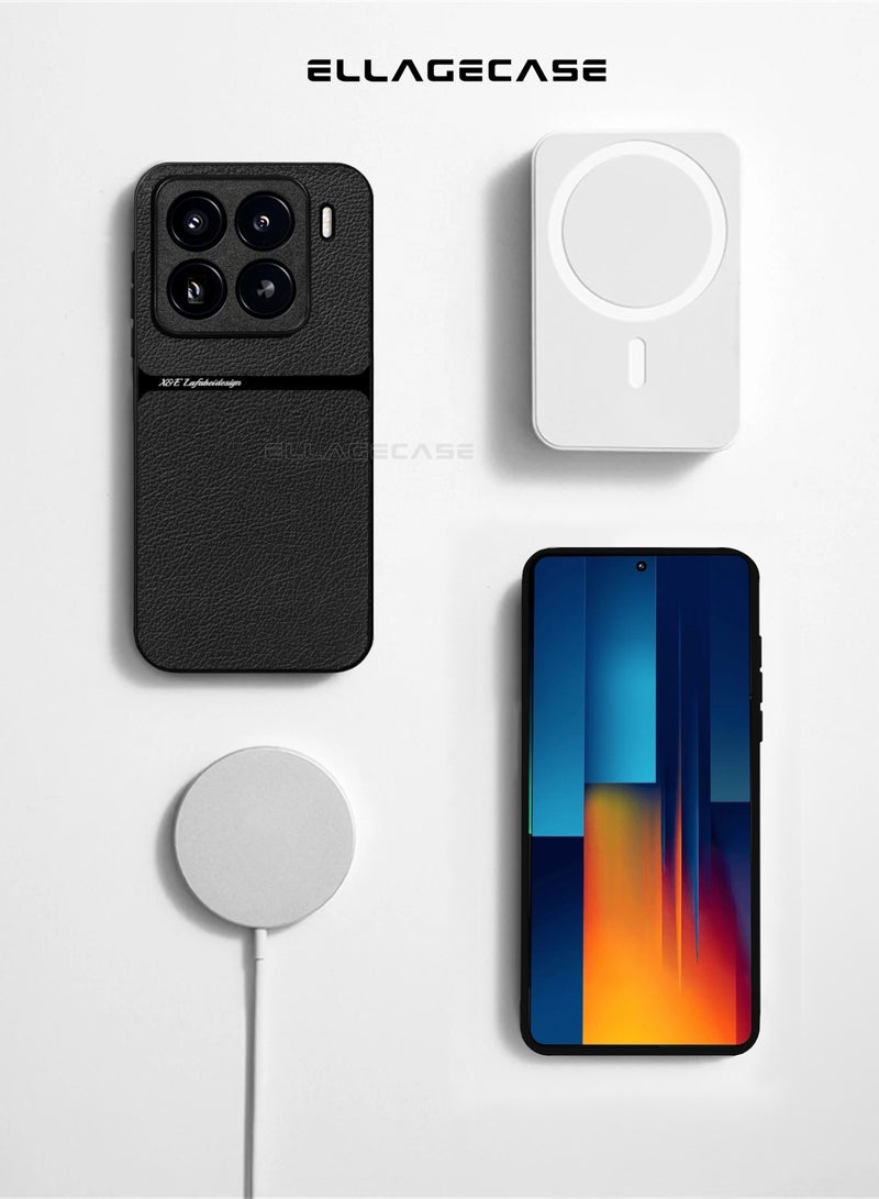ELLAGECASE حافظة درجة الأعمال لهاتف Xiaomi 15 Pro، رقيقة جداً، مع لوحة مغناطيسية مدمجة، شحن لاسلكي، مقاومة للصدمات، حماية كاملة لعدسة الكاميرا - Image 3