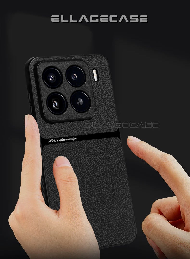 ELLAGECASE حافظة درجة الأعمال لهاتف Xiaomi 15 Pro، رقيقة جداً، مع لوحة مغناطيسية مدمجة، شحن لاسلكي، مقاومة للصدمات، حماية كاملة لعدسة الكاميرا - Image 4