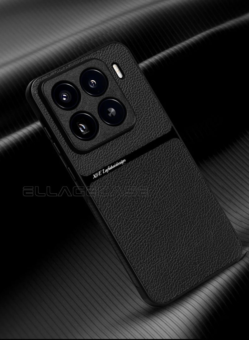 ELLAGECASE حافظة درجة الأعمال لهاتف Xiaomi 15 Pro، رقيقة جداً، مع لوحة مغناطيسية مدمجة، شحن لاسلكي، مقاومة للصدمات، حماية كاملة لعدسة الكاميرا - Image 5