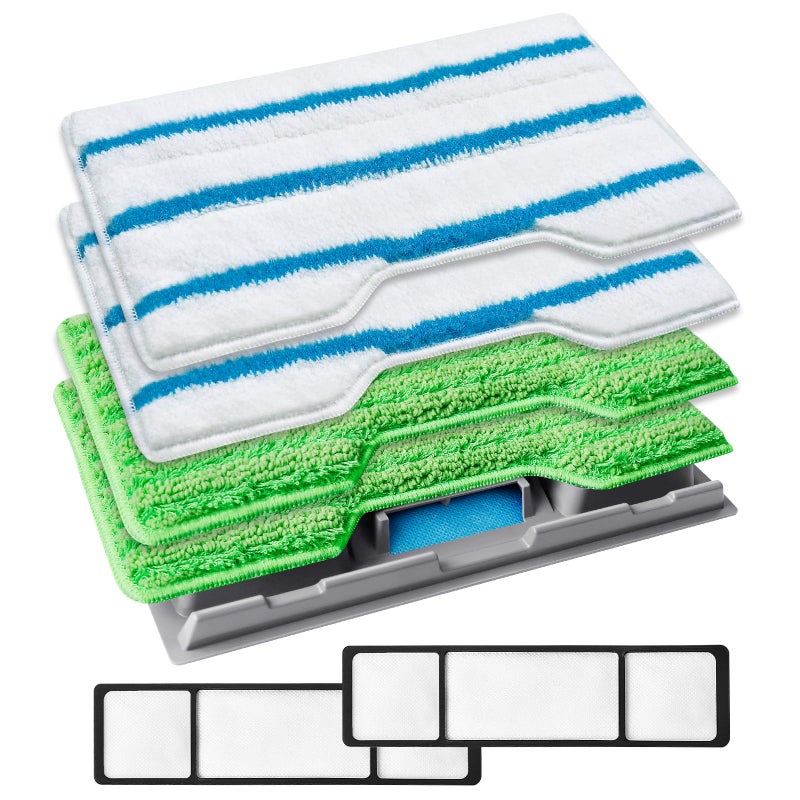 KEEPOW Reusable Mop Replacement Pads Compatible with Shark Vac Mop VM252 VM200 VC205 VM250 QM250 VM190 VM200P12 Washable Vacuum Mop Pad Refills Upgraded Design of Dirt Chamber 1222 Pads