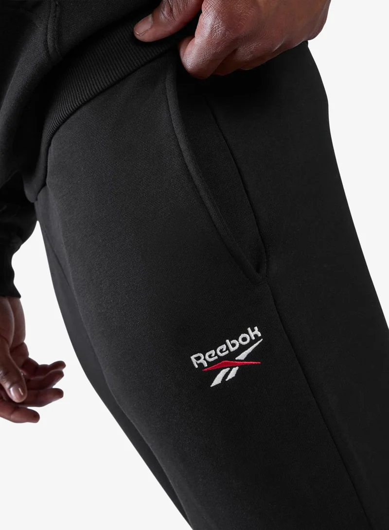 Reebok BLACK Identity 2-Color Logo French Terry Open Hem Sweatpants for Men | Best Price UAE
