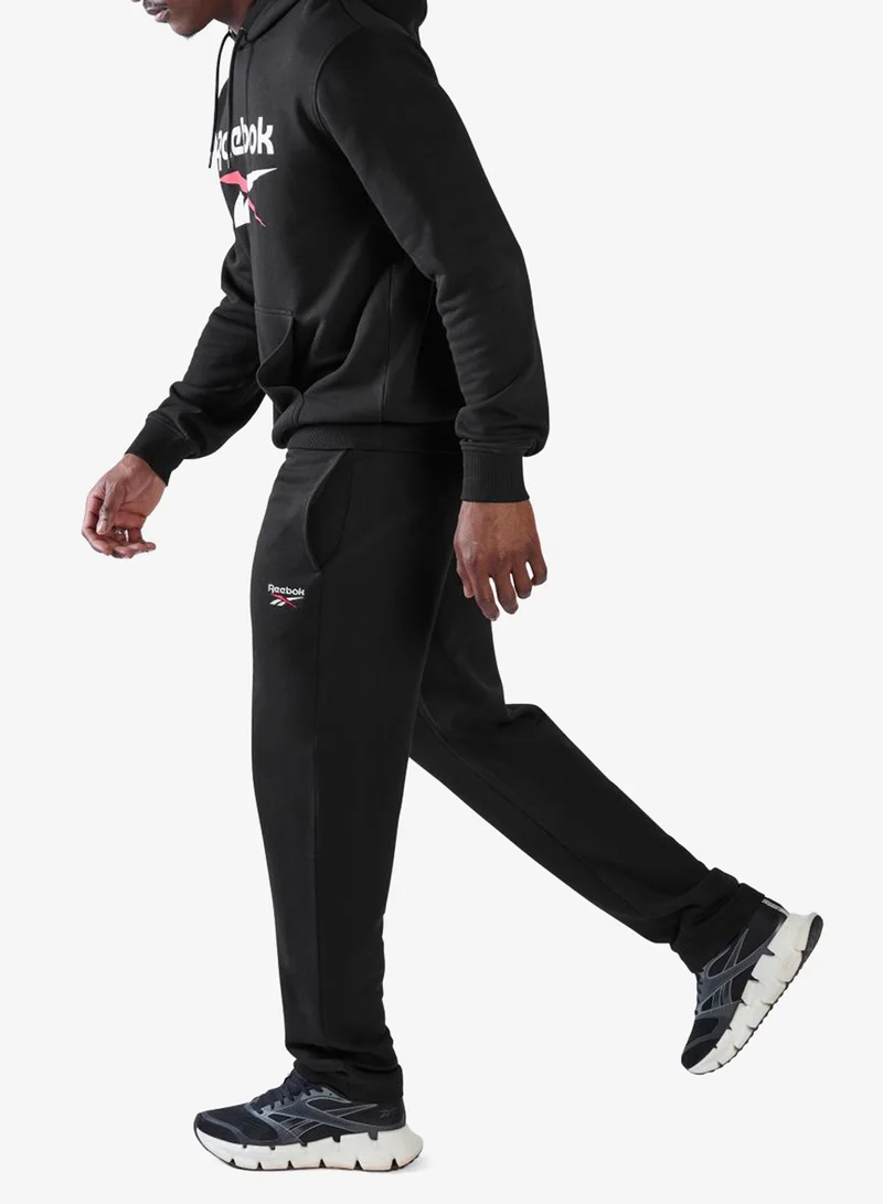 Reebok BLACK Identity 2-Color Logo French Terry Open Hem Sweatpants for Men | Best Price UAE