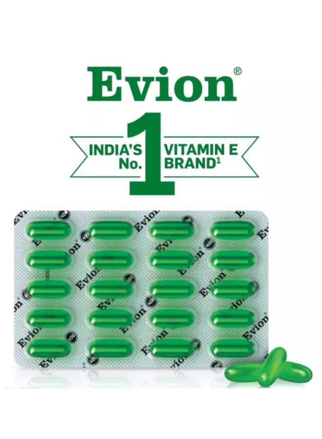 Evian كبسولات إيفيون فيتامين E 400 ملغ - 20 كبسولة | لبشرة وشعر وأظافر متألقة - Image 1