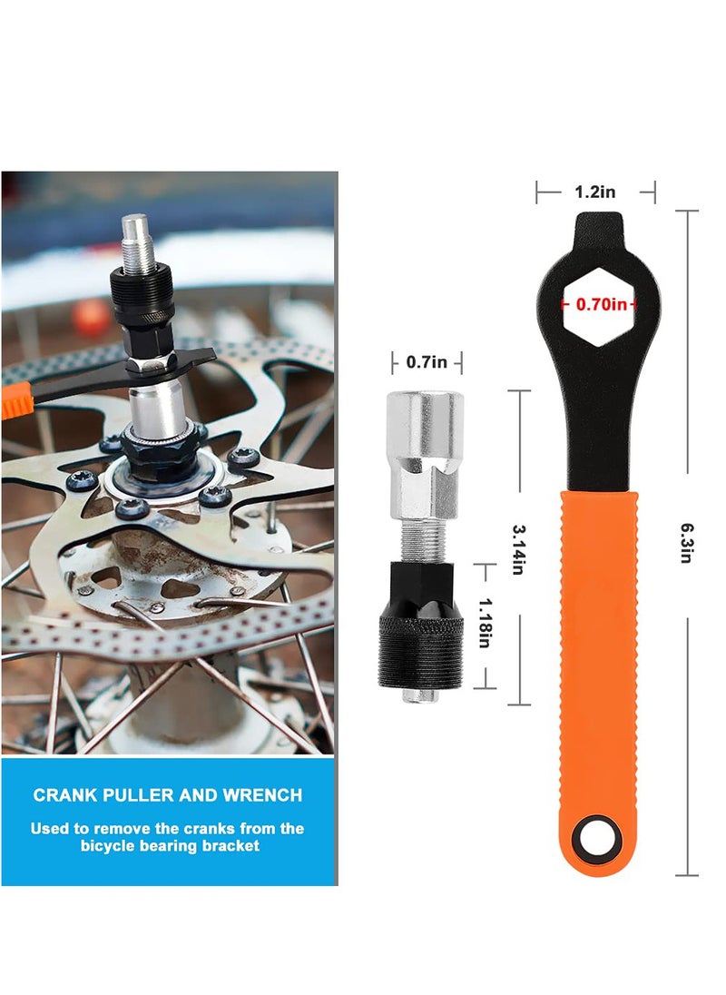 Generic - Comprehensive Bike Repair Tool Kit: Includes Crank Removal Tool, 3-in-1 Cassette Removal Tool, Bottom Bracket Remover, Rotor Lock Ring Tool, Pedal Wrench, and Multi-Purpose Utility Tool. - Image 1