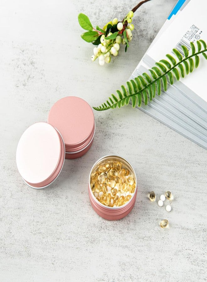 Restaurantware RW Base 2 Ounce Tin Storage Boxes 10 Round Tin Boxes With Lids - Durable Screwable Lids Rose Gold Aluminum Storage Containers Customizable Fits Mints Pills Or Herbs - Image 4