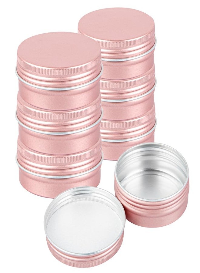Restaurantware RW Base 2 Ounce Tin Storage Boxes 10 Round Tin Boxes With Lids - Durable Screwable Lids Rose Gold Aluminum Storage Containers Customizable Fits Mints Pills Or Herbs - Image 1