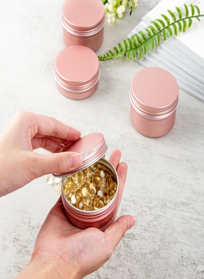 Restaurantware RW Base 2 Ounce Tin Storage Boxes 10 Round Tin Boxes With Lids - Durable Screwable Lids Rose Gold Aluminum Storage Containers Customizable Fits Mints Pills Or Herbs - Image 5