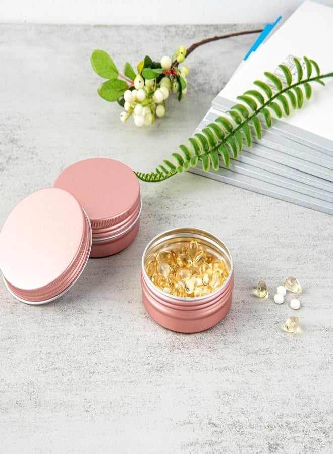 Restaurantware RW Base 2 Ounce Tin Storage Boxes 10 Round Tin Boxes With Lids - Durable Screwable Lids Rose Gold Aluminum Storage Containers Customizable Fits Mints Pills Or Herbs - Image 3