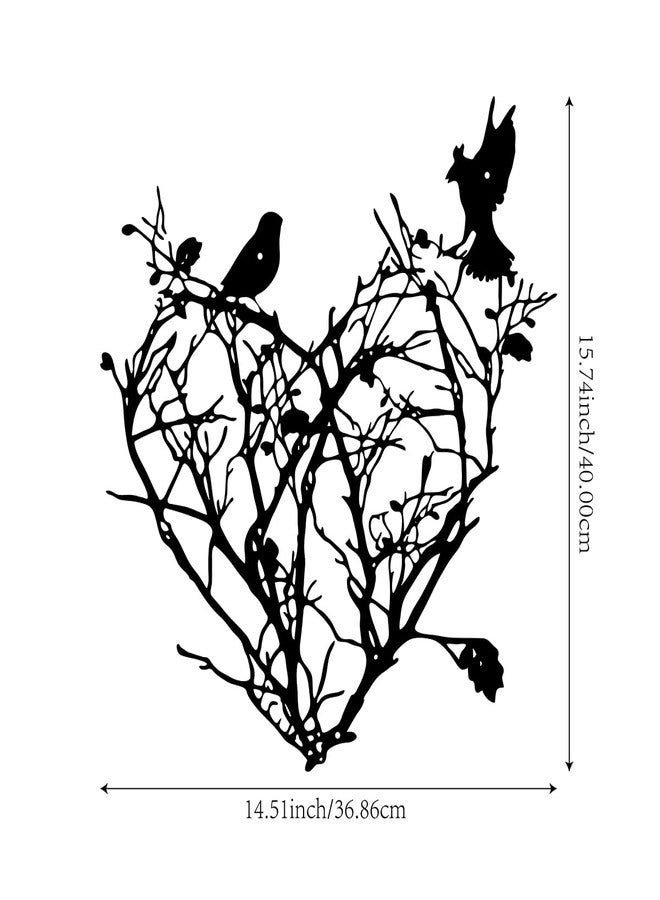 GAIETY 1PC Creative Metal Wall Art Decor with Flowers Butterfly Birds Skull, Black Modern Wall Hanging Decorations Wall Sculpture for Living room Bathroom Bedroom Kitchen Office, Christmas New Year Housewarming Gifts (Branches Heart) - Image 5
