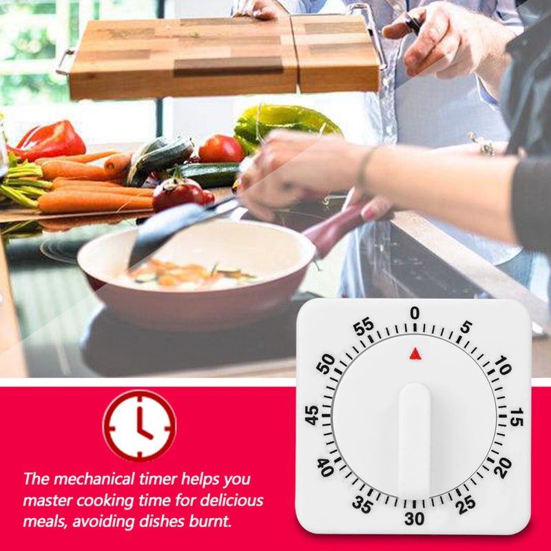 Portable 60 Minutes Count Down Mechanical Timer Baking Kitchen Cooking Tool Food Preparation - Image 2