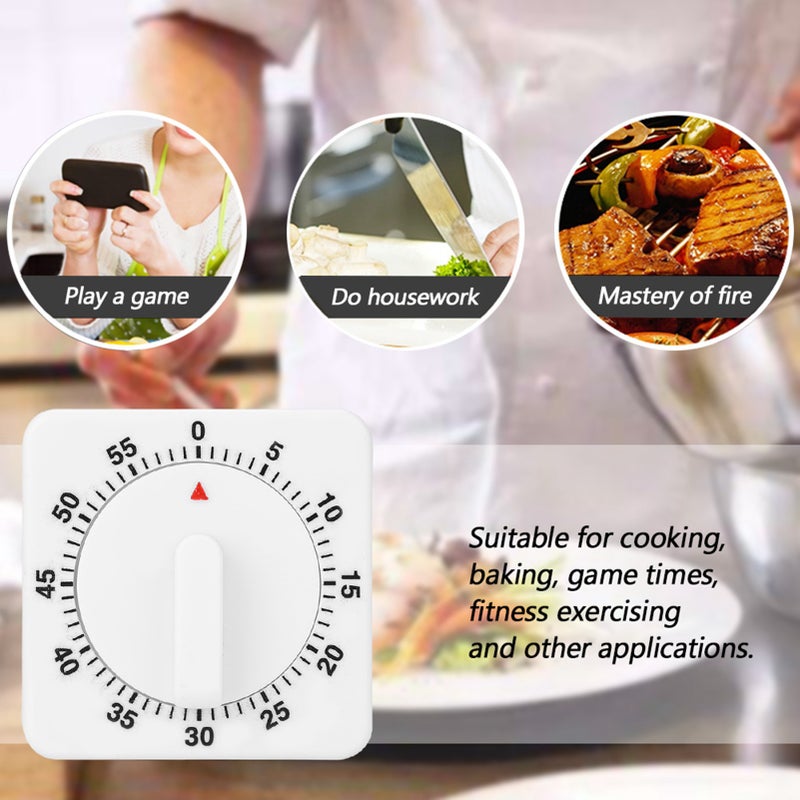 Portable 60 Minutes Count Down Mechanical Timer Baking Kitchen Cooking Tool Food Preparation - Image 4