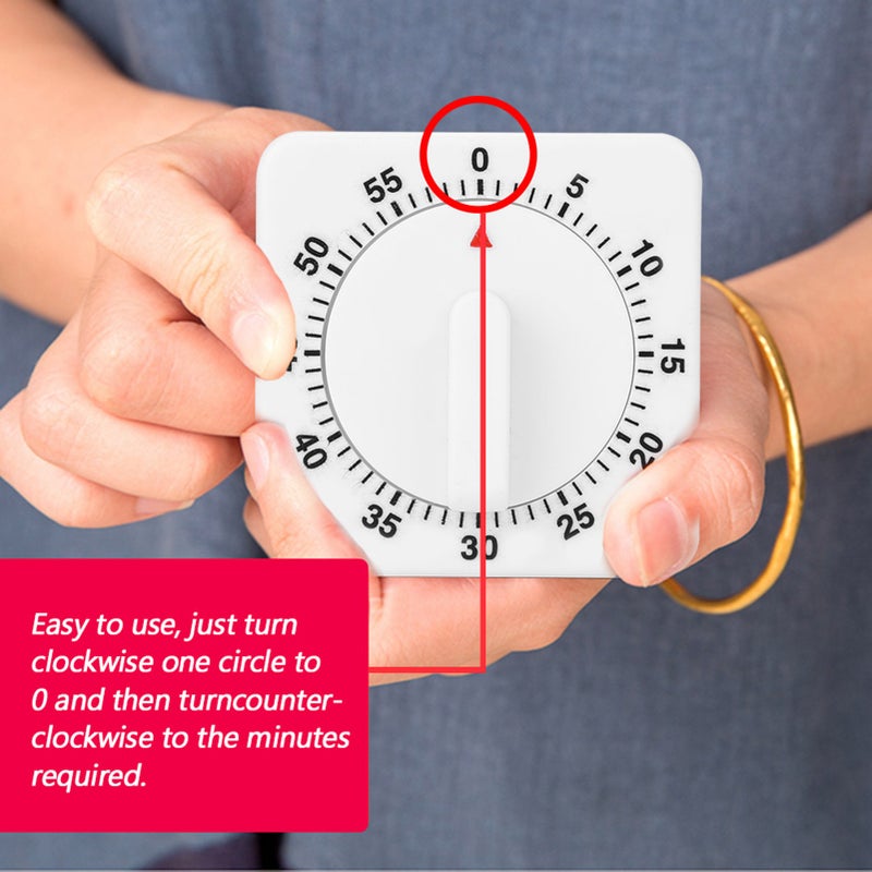 Portable 60 Minutes Count Down Mechanical Timer Baking Kitchen Cooking Tool Food Preparation - Image 3