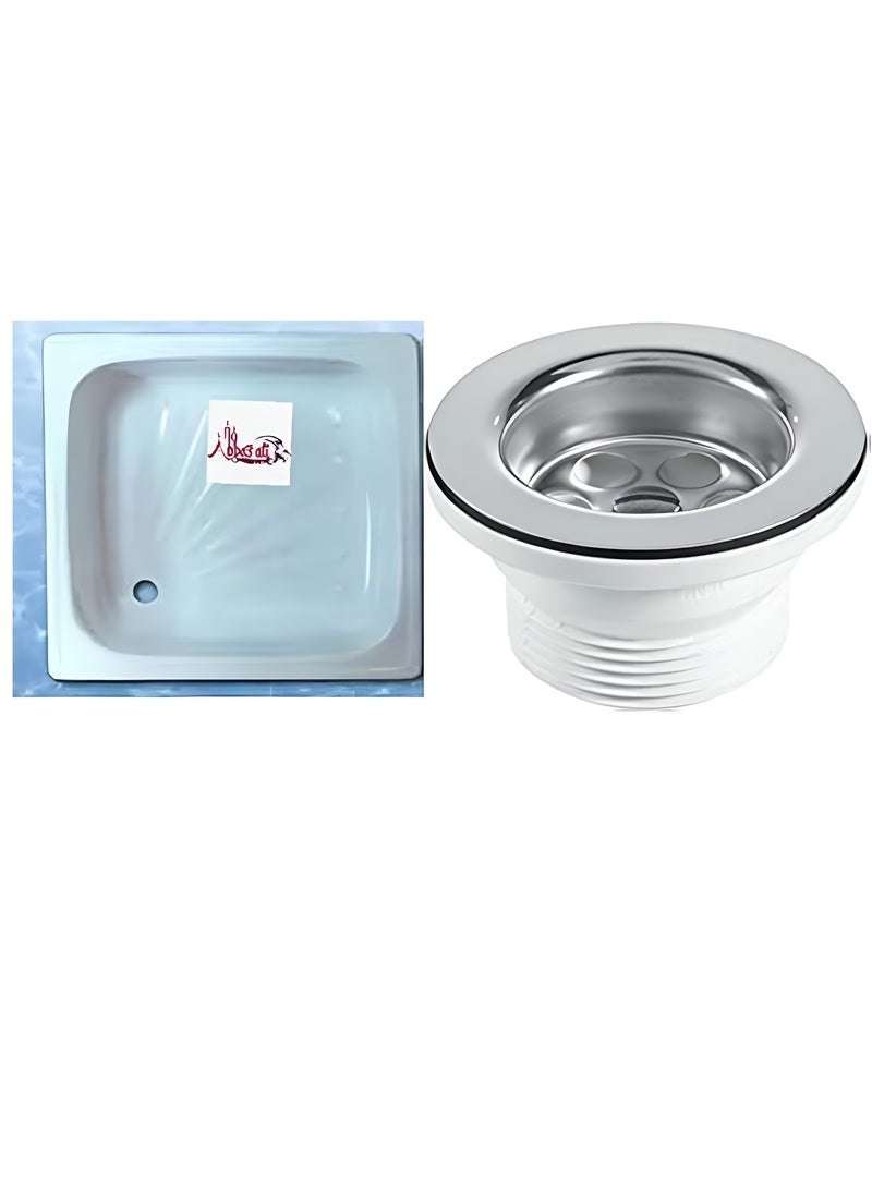 ABBASALI Fiber Shower Tray 70x70 With Waste Fitting 1.5 Inch  - Image 1