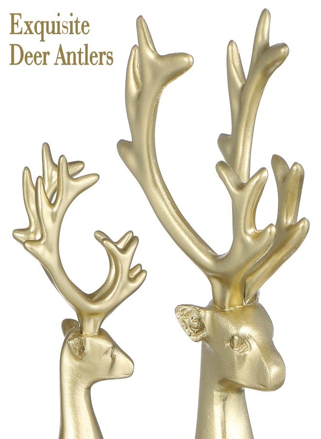 BESPORTBLE 2pcs Reindeer Christmas Decor - Elegant Resin Tabletop Deer Figurines for Holiday Home Rustic Table Decor, Xmas Party Centerpiece & Festive Mantel Displays (Gold) - Image 2