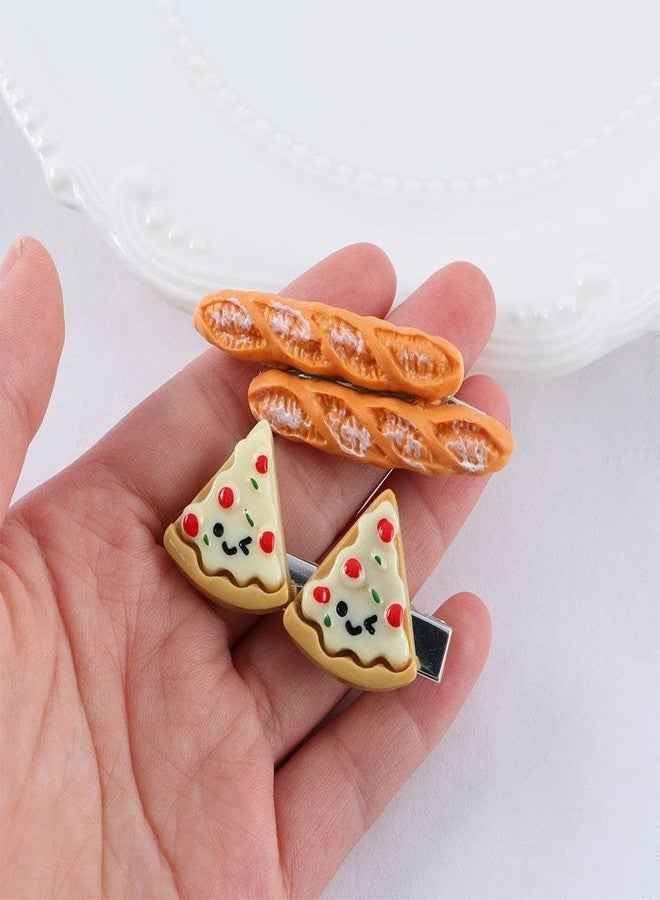 Kopida 5PCS Mini Food Hair Clips Egg Tart Duckbill Clips Pizza BB Hairpins Simulated Food Hot Dog Hairpins Bread Side Clips Hair Accessories - Image 4
