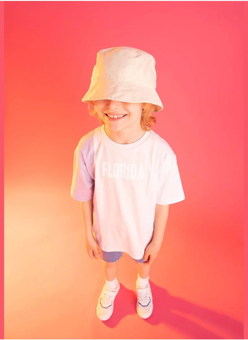 DeFacto Oversized Colour Block Slogan Print T-Shirt
