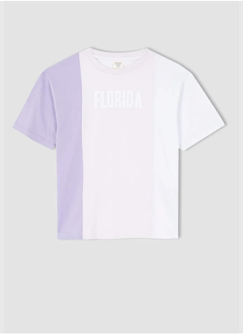 DeFacto Oversized Colour Block Slogan Print T-Shirt