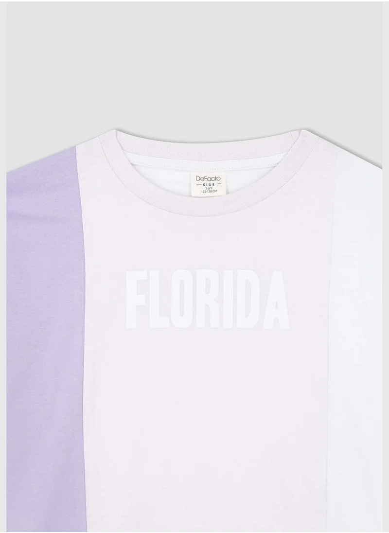 DeFacto Oversized Colour Block Slogan Print T-Shirt