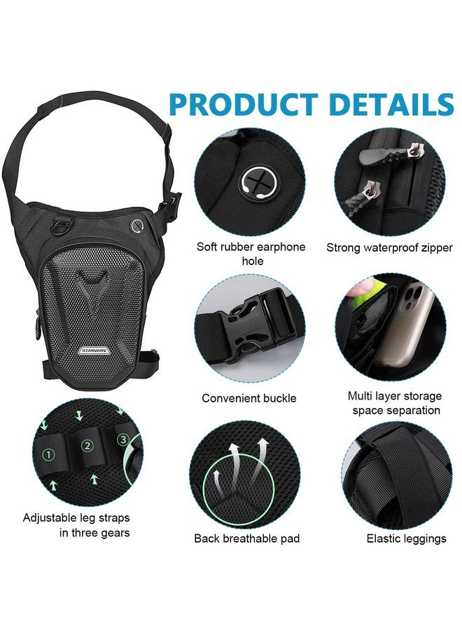 GUSTAVE® Waist Bag for Men, Thigh Bag for Bikers, Waterproof and Large Capacity EVA Tactical Bag, Multi function Outdoor Sports Leg Bag for Outdoor Riding Hiking Climbing - Image 4