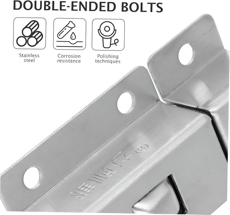 HaRvic HaRvic Stainless Steel Door Bolt Safety Push Button Spring Loaded Latch High Quality AntiTheft Door Bolt Locks Latch 3 Inch Long Stainless Steel Spring Door Latch  - Image 2