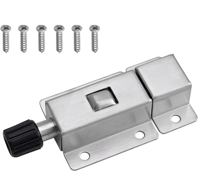 HaRvic HaRvic Stainless Steel Door Bolt Safety Push Button Spring Loaded Latch High Quality AntiTheft Door Bolt Locks Latch 3 Inch Long Stainless Steel Spring Door Latch  - Image 1