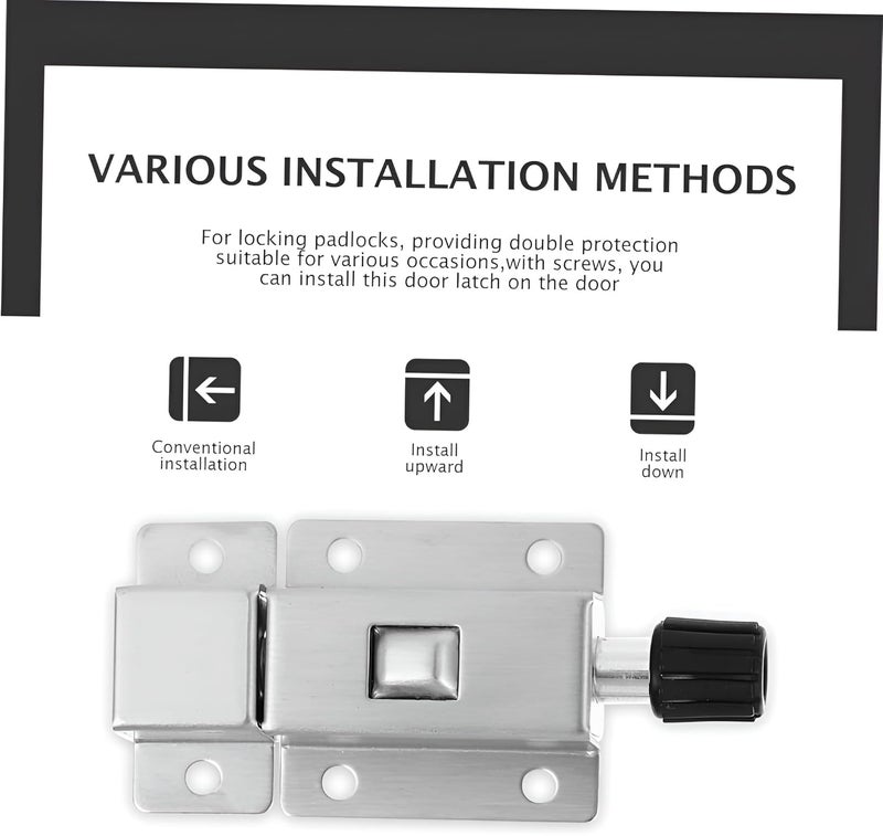 HaRvic HaRvic Stainless Steel Door Bolt Safety Push Button Spring Loaded Latch High Quality AntiTheft Door Bolt Locks Latch 3 Inch Long Stainless Steel Spring Door Latch  - Image 5