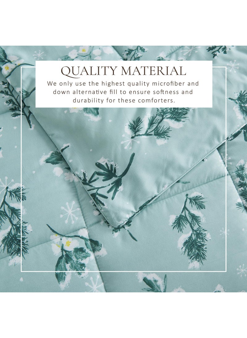 Great Bay Home Great Bay Home Full/Queen Size Holiday Comforter Set - Down Alternative 3 Piece Comforter Sets - All Season Bedding  Winter  Lodge Inspired Bedroom Decor (Full/Queen  Snowy Botanical)  - Image 2