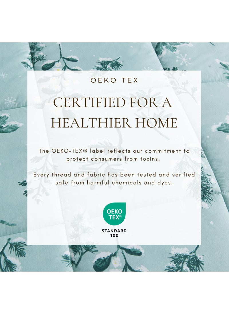 Great Bay Home Great Bay Home Full/Queen Size Holiday Comforter Set - Down Alternative 3 Piece Comforter Sets - All Season Bedding  Winter  Lodge Inspired Bedroom Decor (Full/Queen  Snowy Botanical)  - Image 4