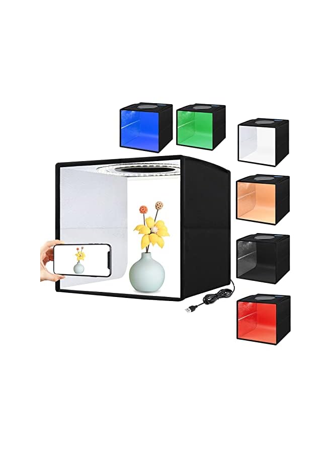 PROMASS Portable Photo Studio Light Box,12"x12"(30 * 30cm) Professional Dimmable Shooting Tent Kit with 112 LED Lights & 6 Backdrops for Jewelry and Small Items Product Photography  - Image 2